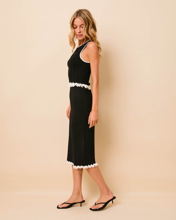 Solid & Striped Diana Top Wavy Rib Noir / Brule