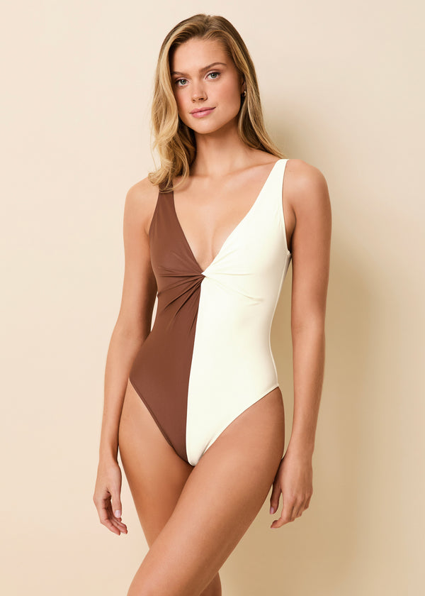 solid & striped Enza One Piece Brule / Coconut
