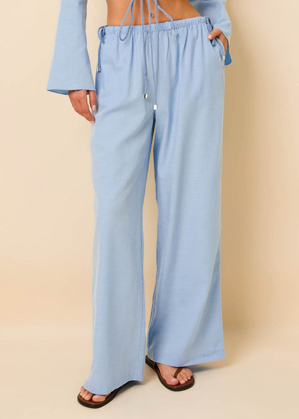 solid & striped Estanza Tie Pant Blue Lagoon