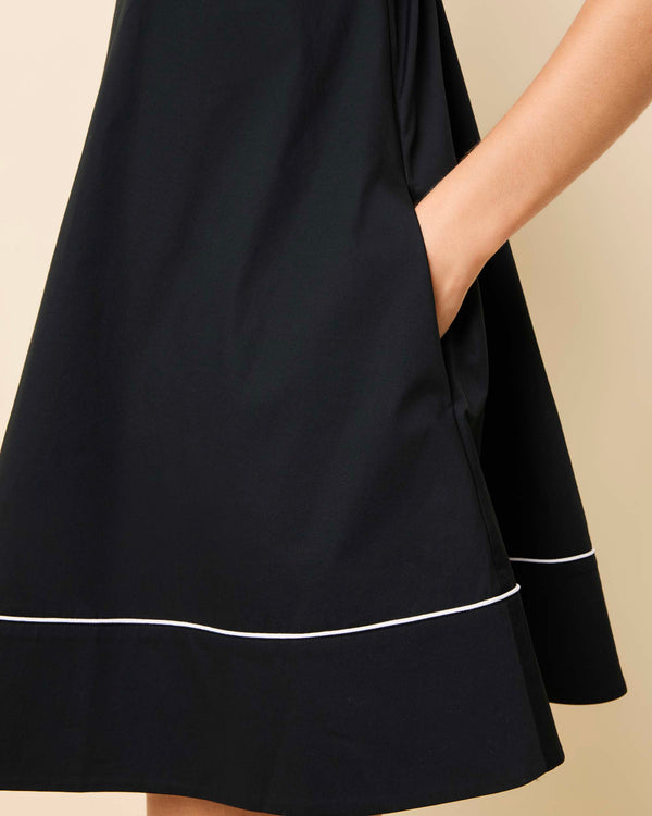Solid & Striped Grace Mini Dress Poplin Noir / Brule
