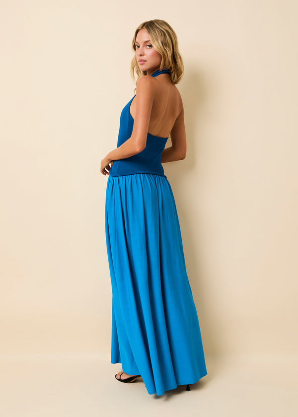 Solid & Striped Halter Soglio Dress Cosmic Blue