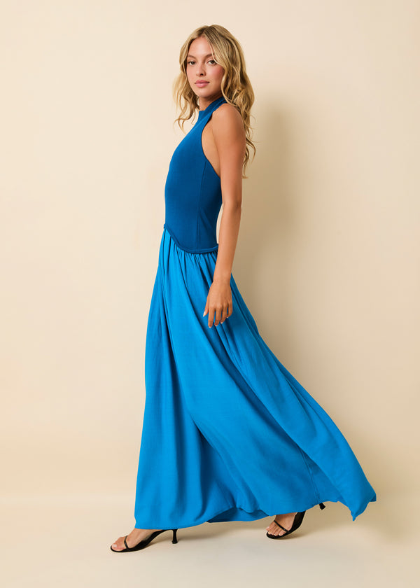 Solid & Striped Halter Soglio Dress Cosmic Blue