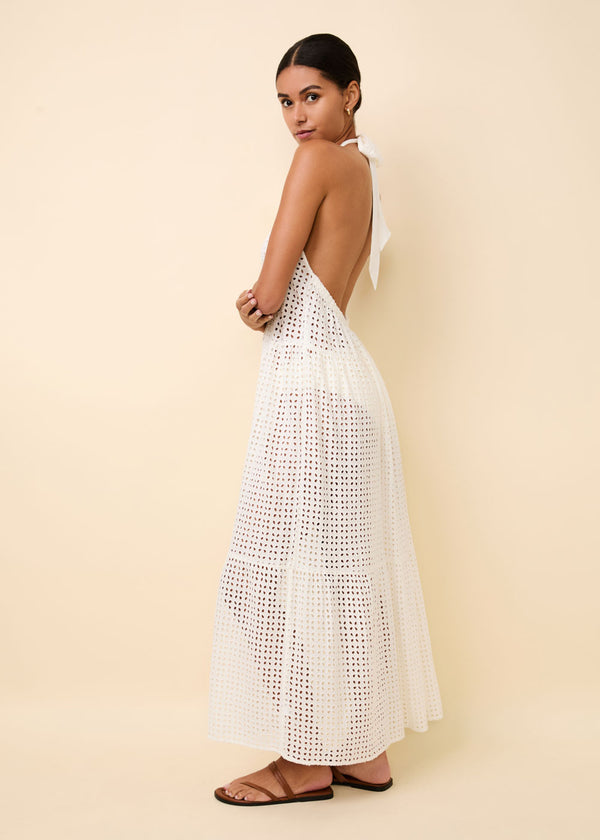 Solid & Striped Kai Dress Leaf Eyelet Brule