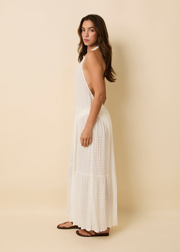 Solid & Striped Kai Dress Smocked Optic White