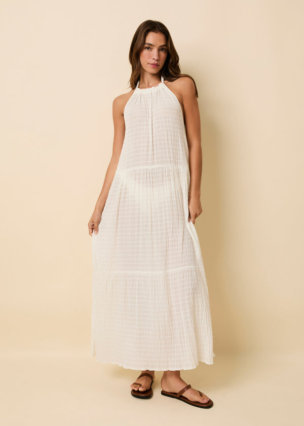 solid & striped Kai Dress Smocked Optic White