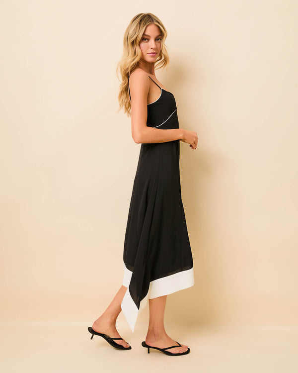 Solid & Striped Lennox Dress Luxe Drape Noir / Brule