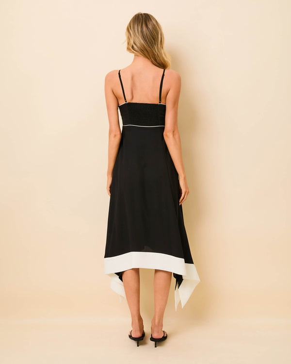 Solid & Striped Lennox Dress Luxe Drape Noir / Brule