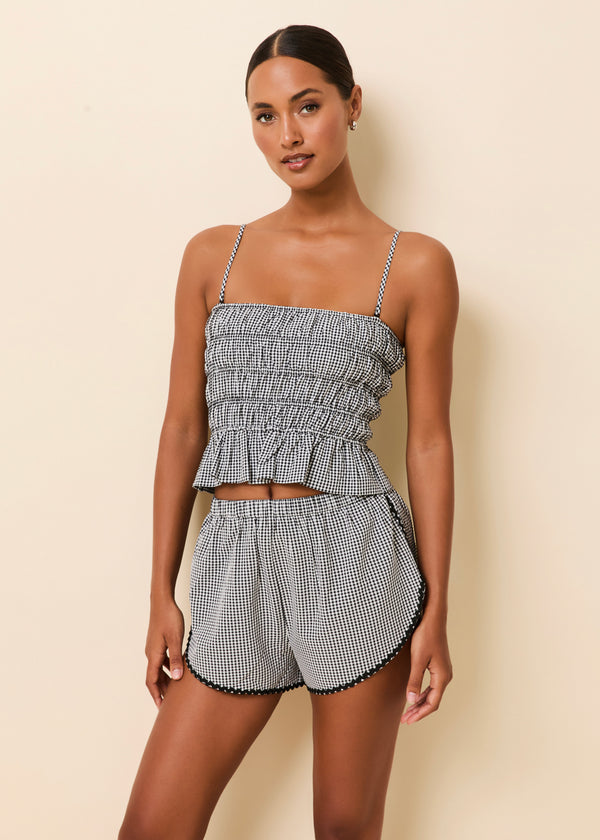 Solid & Striped Lester Short Seersucker Noir Gingham