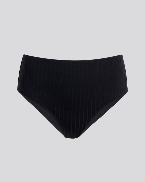 Solid & Striped Lilo Ribbed Bikini Bottom Noir