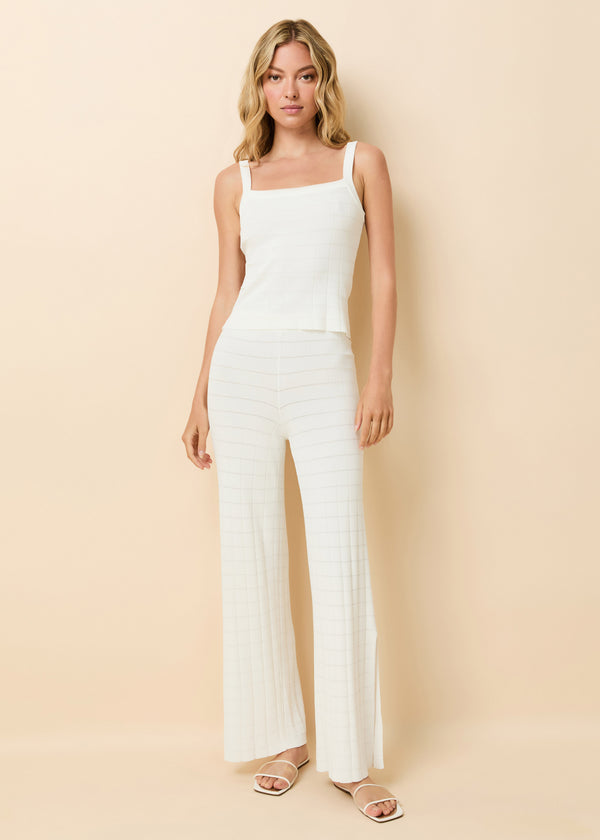 Solid & Striped Logan Pant Grid Knit Optic White