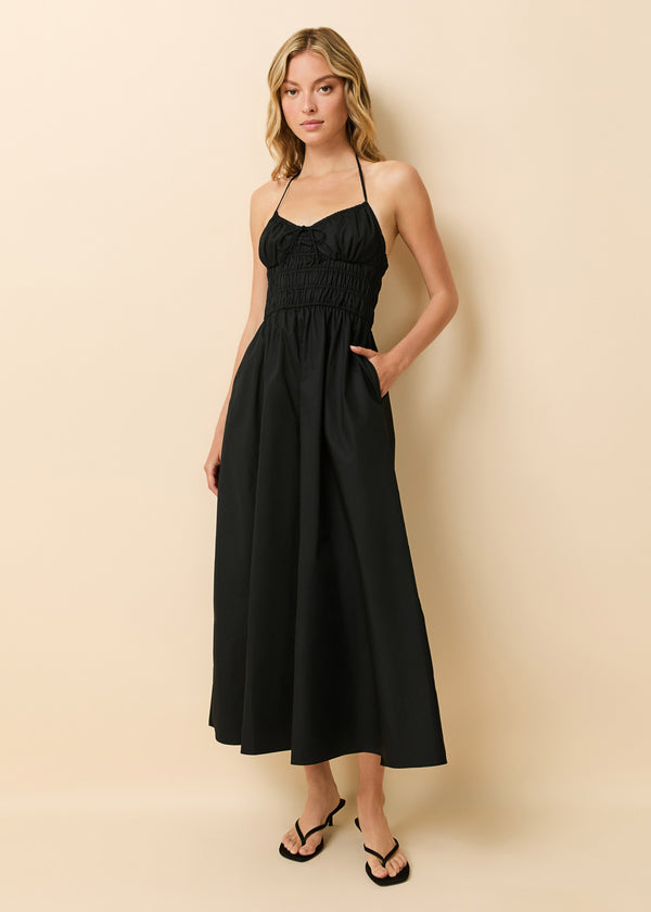 solid & striped Lolita Dress Poplin Noir