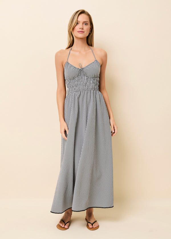 solid & striped Lolita Dress Seersucker Noir Gingham