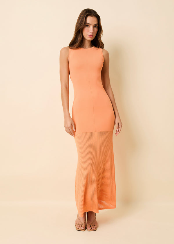 solid & striped Lucerne Pointelle Dress Orange Soda