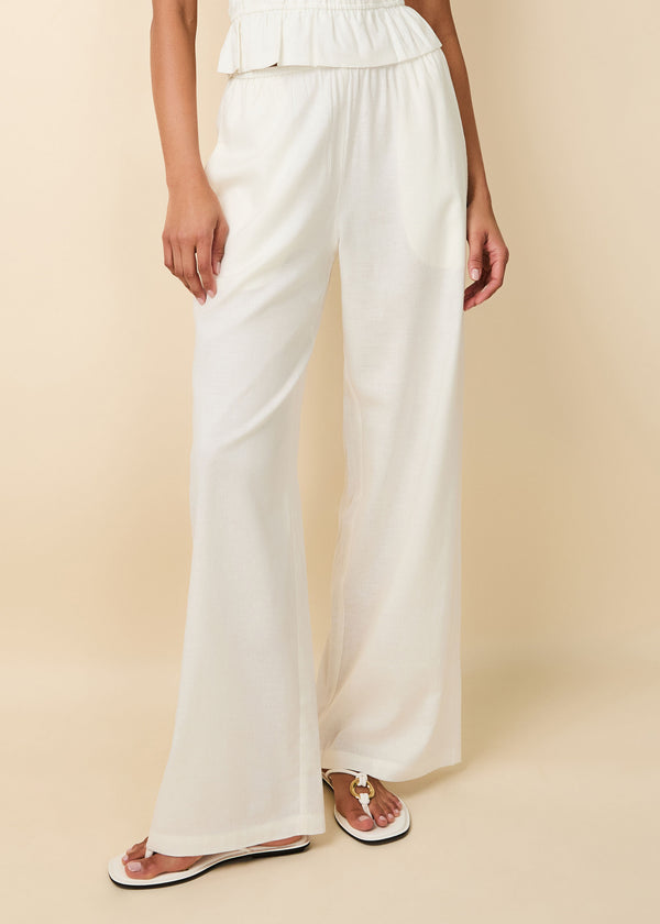 solid & striped Monaco Pant Linen Optic White