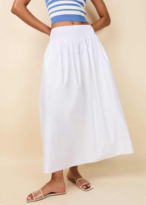 solid & striped Noreen Skirt Poplin Optic White