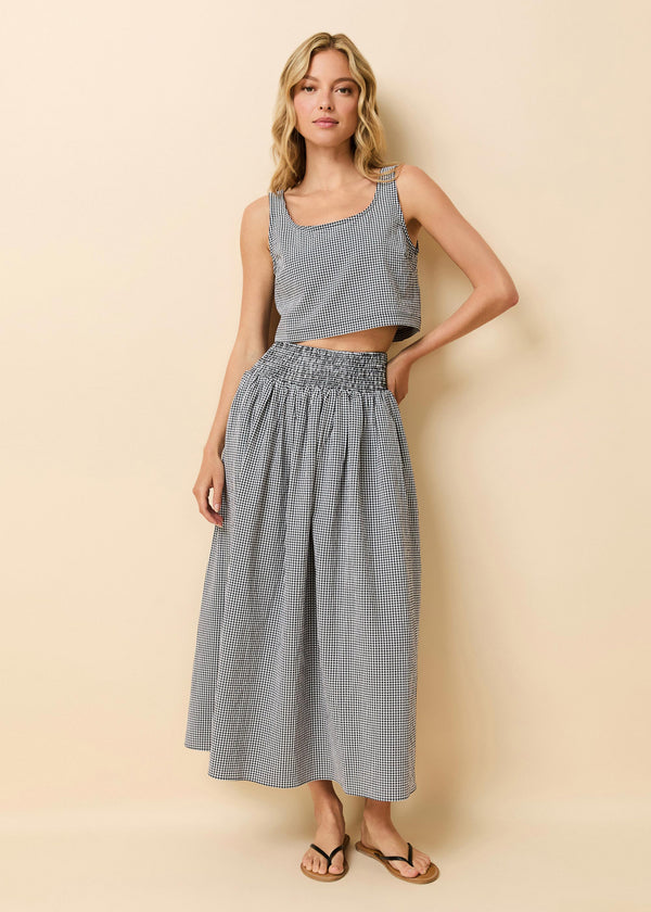 Solid & Striped Noreen Skirt Seersucker Noir Gingham