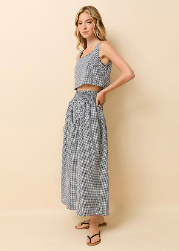Solid & Striped Noreen Skirt Seersucker Noir Gingham