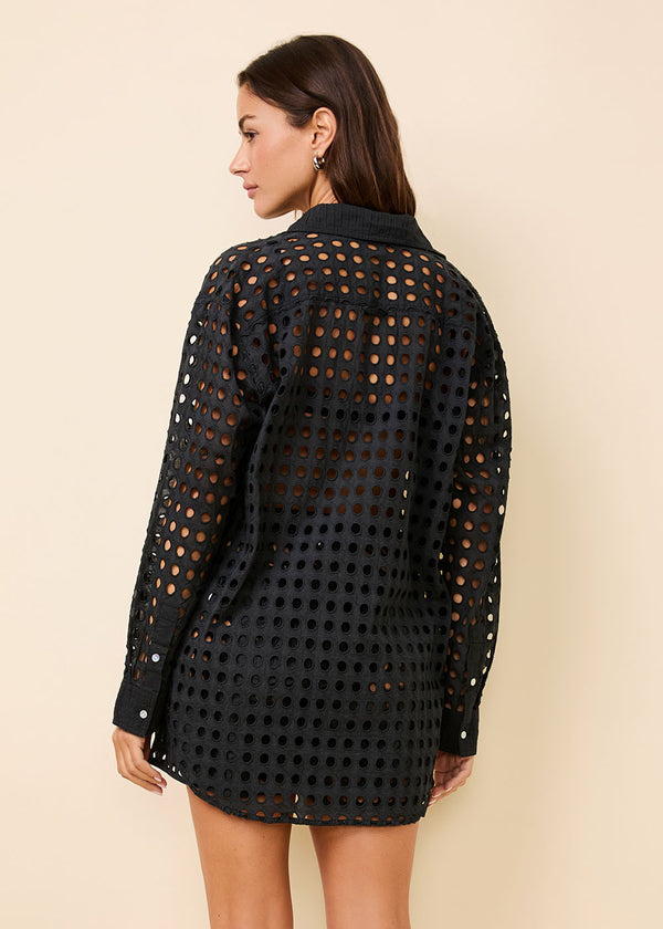 Solid & Striped Oxford Tunic Classic Eyelet Noir