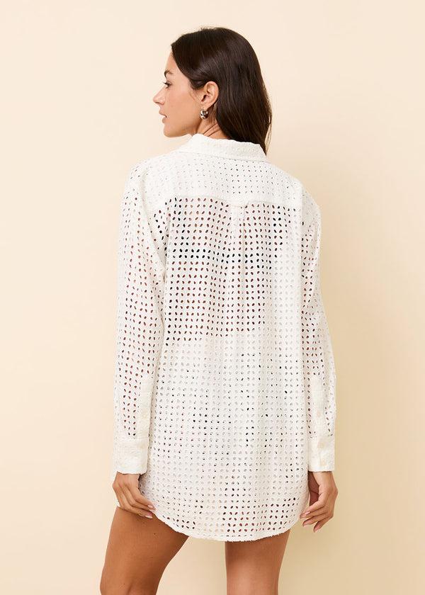 Solid & Striped Oxford Tunic Leaf Eyelet Brule