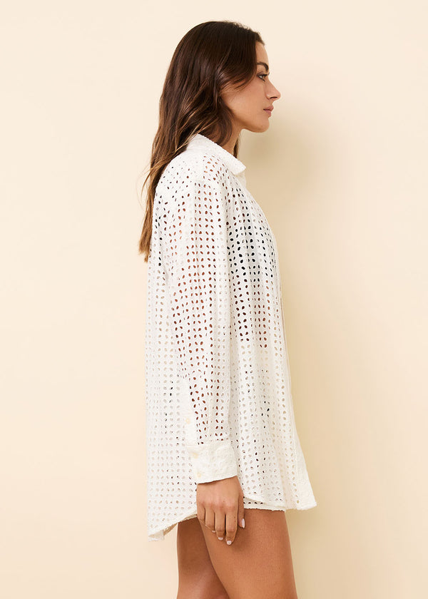Solid & Striped Oxford Tunic Leaf Eyelet Brule