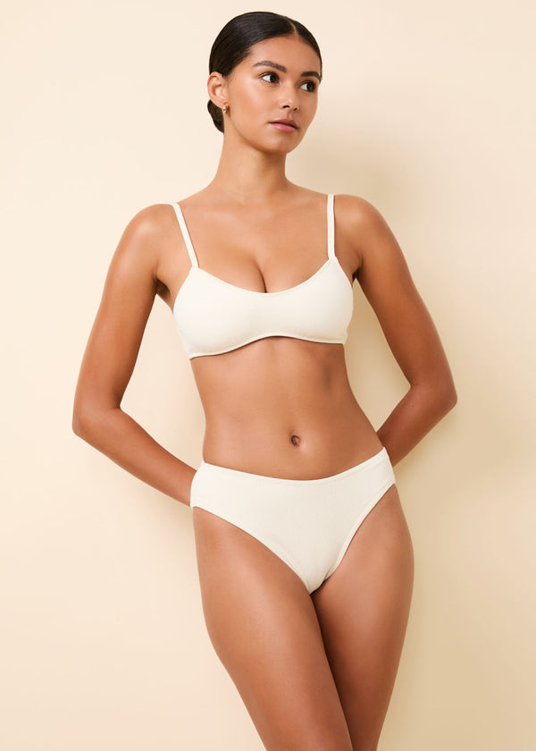 Solid & Striped Rachel Bikini Top Cloud Terry Brule