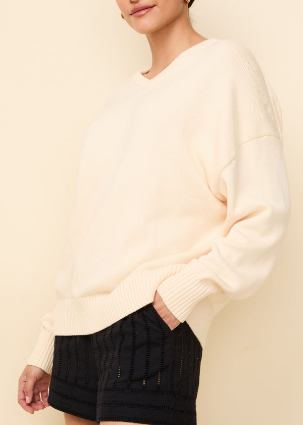 solid & striped Reva Cotton Sweater Clay