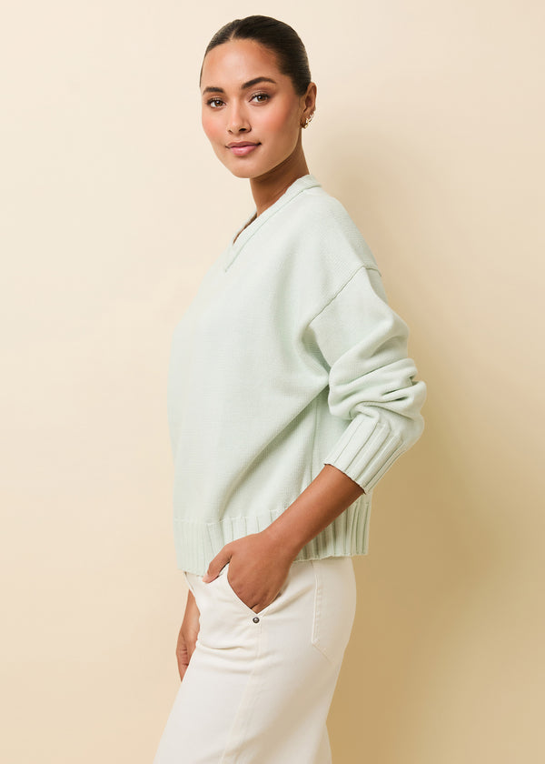 Solid & Striped Reva Cotton Sweater Mint