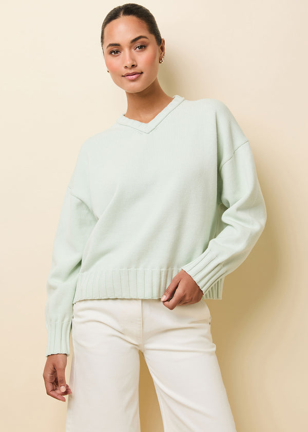 solid & striped Reva Cotton Sweater Mint