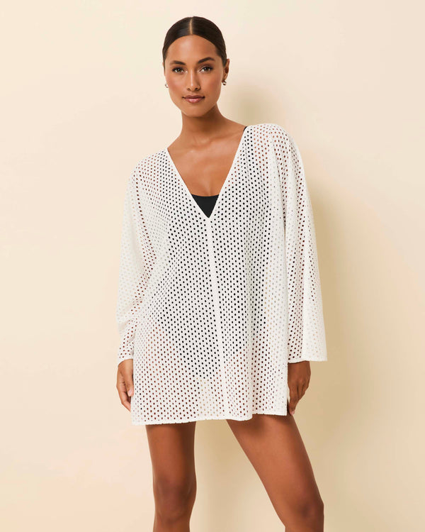 solid & striped Samara Tunic Baby Eyelet Optic White