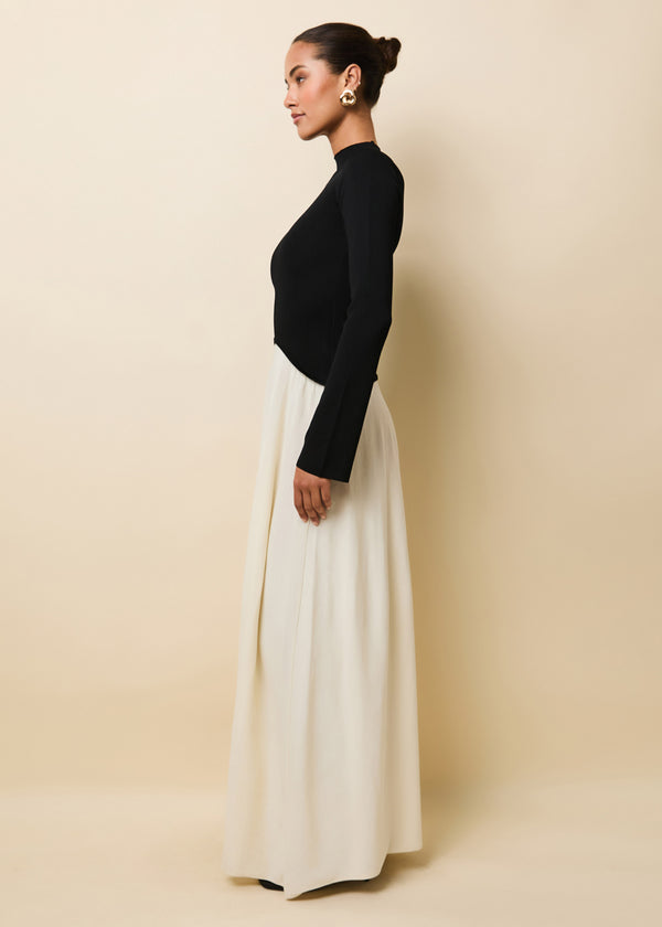 Solid & Striped Soglio Dress Ecru / Noir