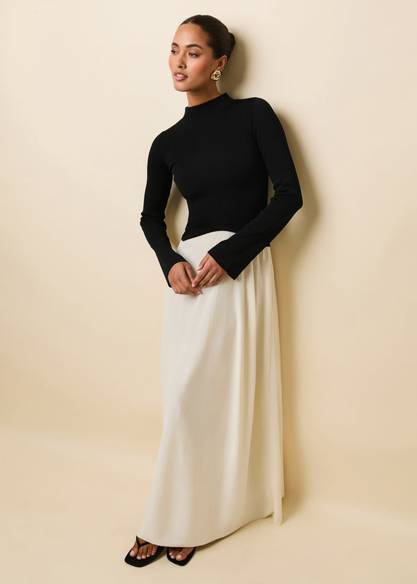 Solid & Striped Soglio Dress Ecru / Noir