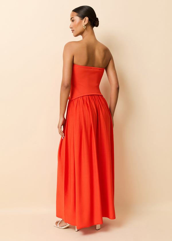 Solid & Striped Strapless Soglio Dress Lava