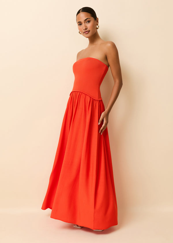 Solid & Striped Strapless Soglio Dress Lava