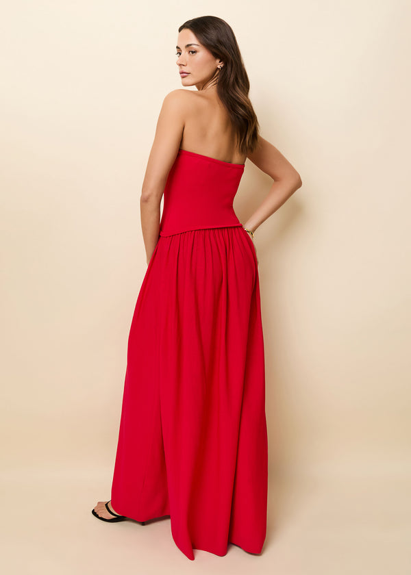 Solid & Striped Strapless Soglio Dress Lipstick Red