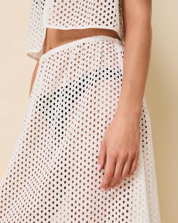 Solid & Striped Sydney Skirt Baby Eyelet Optic White