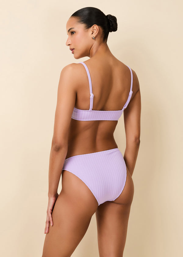 solid & striped Tati Ribbed Bikini Bottom Lavender