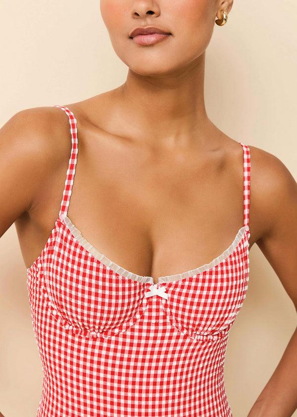 Solid & Striped Taylor One Piece Red Gingham