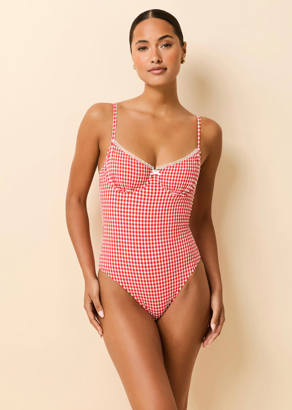 solid & striped Taylor One Piece Red Gingham