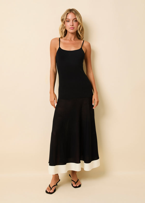 Solid & Striped Tess Dress Noir / Brule