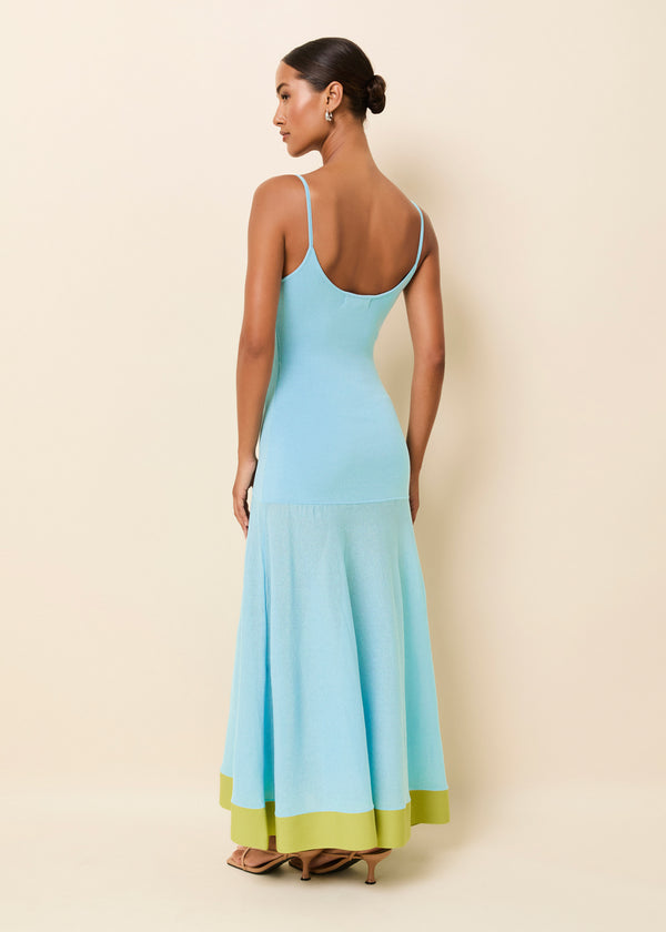 Solid & Striped Tess Dress Ocean Mist / Sour Apple