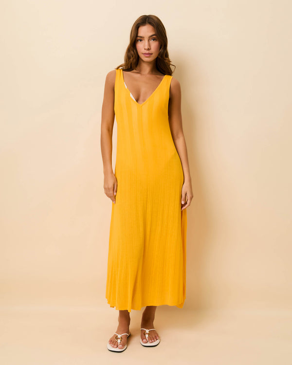 solid & striped Velmira Dress Paper Knit Pineapple