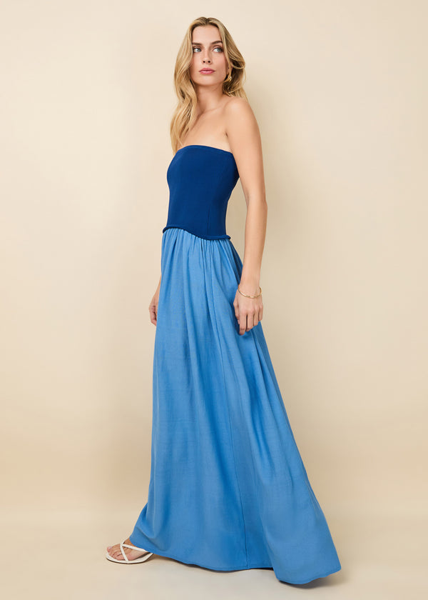 Solid & Striped Strapless Soglio Dress Maritime Navy / Marina Blue