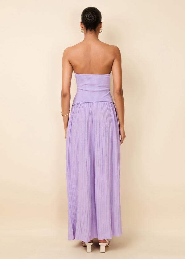 Solid & Striped Strapless Soglio Dress Ribbed Lavender
