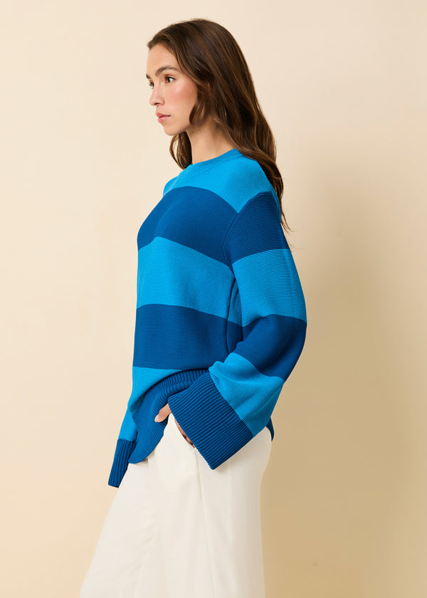 Solid & Striped Tate Sweater Rugby Stripe Cosmic Blue
