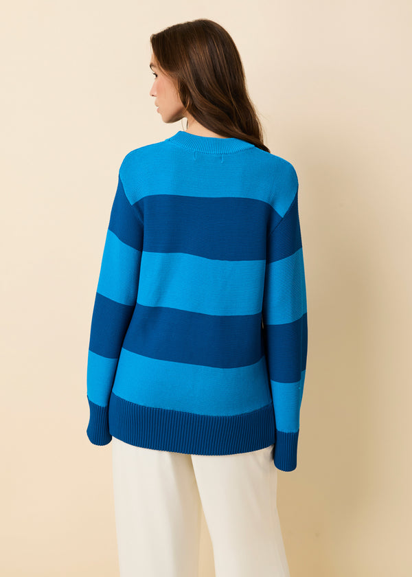 Solid & Striped Tate Sweater Rugby Stripe Cosmic Blue