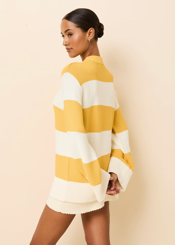 Solid & Striped Tate Sweater Rugby Stripe Lemon / Brule