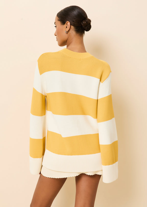 Solid & Striped Tate Sweater Rugby Stripe Lemon / Brule