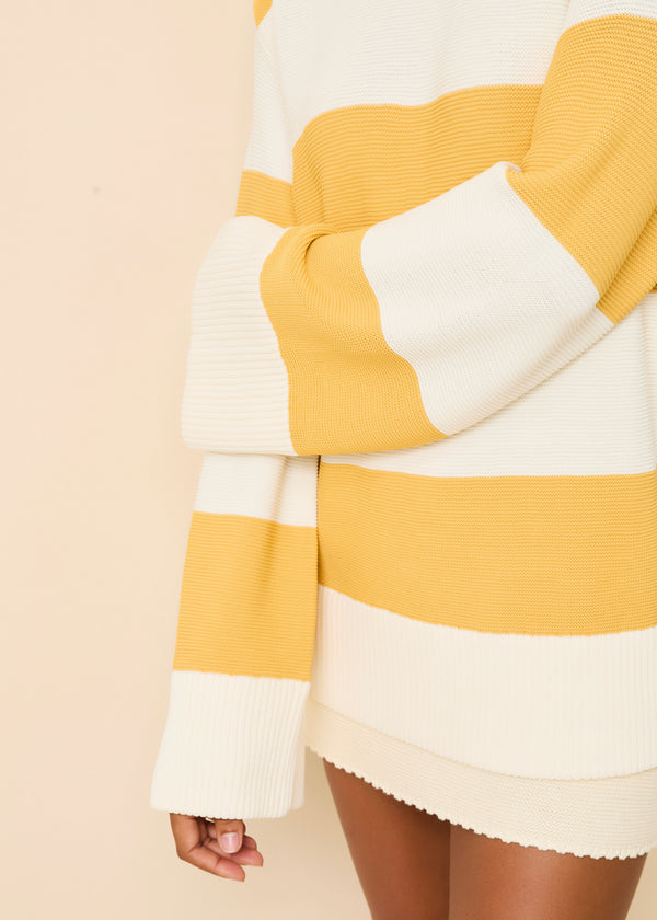 Solid & Striped Tate Sweater Rugby Stripe Lemon / Brule