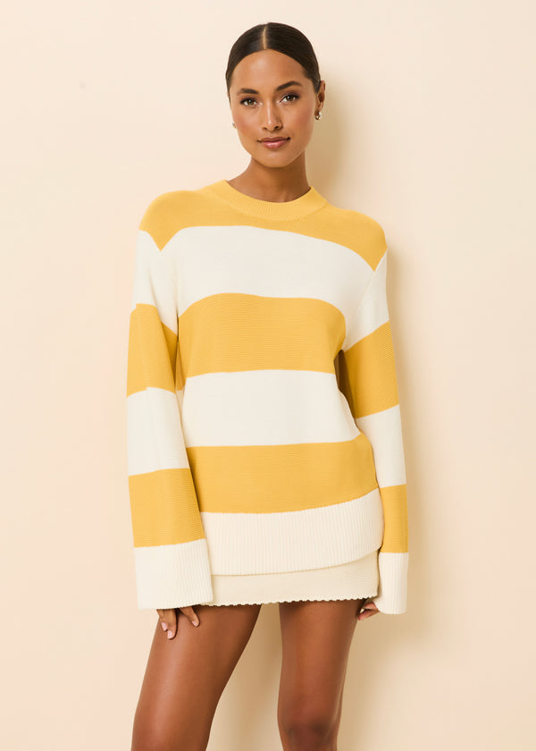 solid & striped Tate Sweater Rugby Stripe Lemon / Brule
