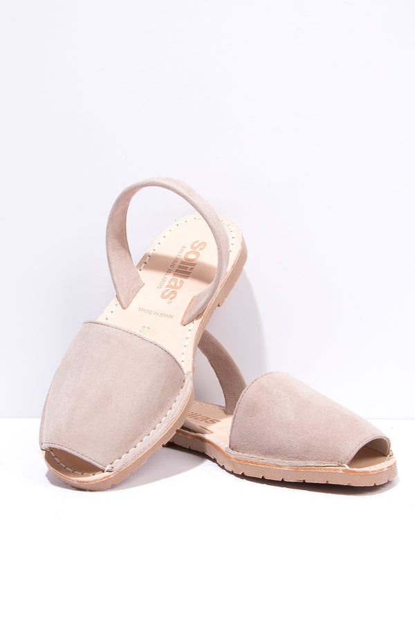 solillas CALMA - Original Menorcan Sandals in Taupe Suede Leather